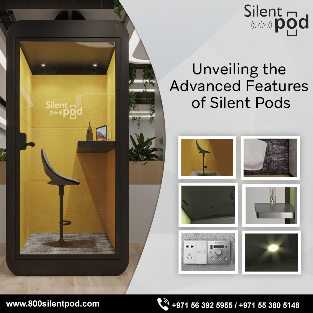 Discover Silent Pods with advanced features like soundproofing, adjustable lighting, & ergonomic design. Transform your workspace into a productive, private sanctuary. Call +971-56-392-5955.