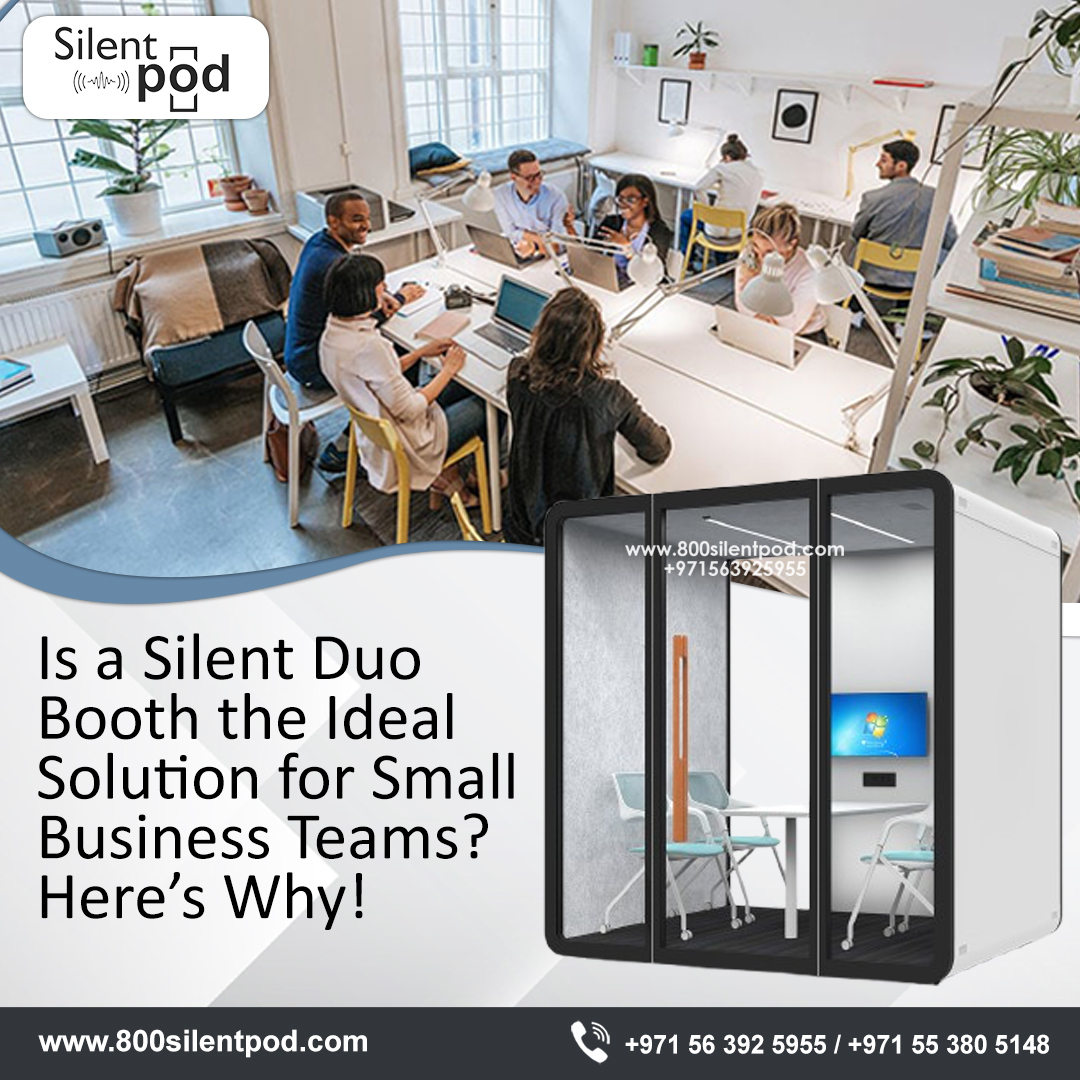 Looking for privacy in a noisy office? Discover how Silent Duo Booths (D-Pod) can enhance productivity & confidentiality for small business teams in Dubai.