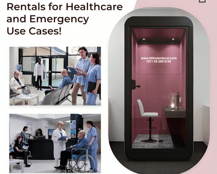 Discover how renting silent pods and booths in UAE offer flexible, soundproof solutions for healthcare & emergency needs. Scalable, private, & cost-effective options by SilentPod.