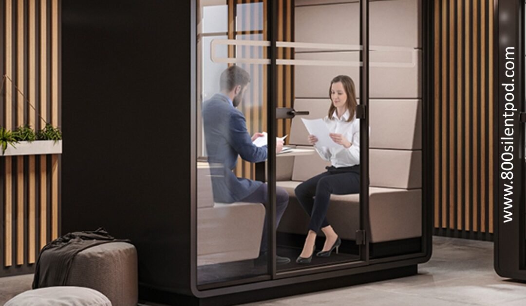 Discover how the D-Pod by 800 Silent Pod supports hybrid collaboration with soundproof design, comfort, and privacy for two-person workspaces.