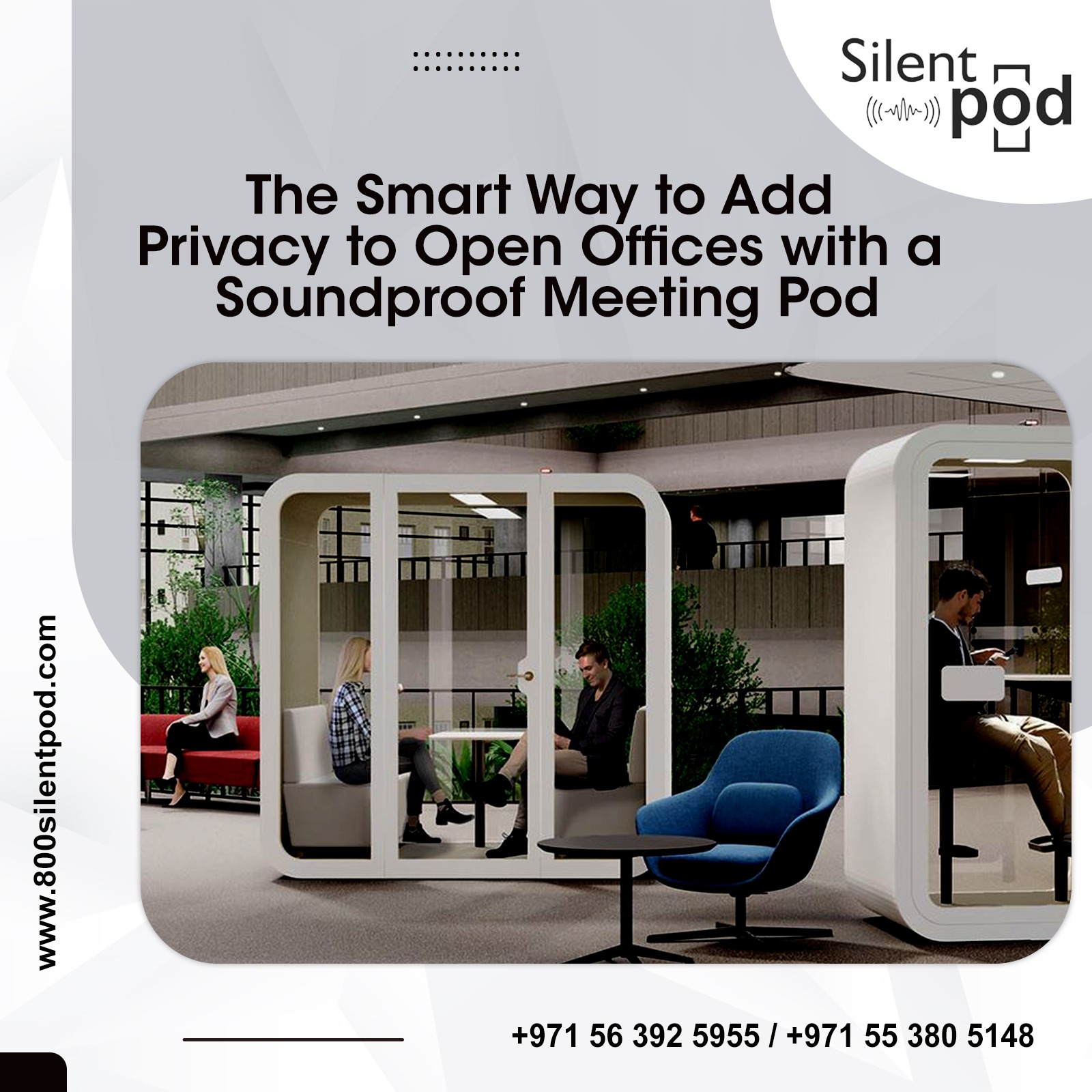 Enhance privacy in open offices with soundproof meeting pods. Choose the best meeting pod manufacturer in UAE for smart workspace solutions.