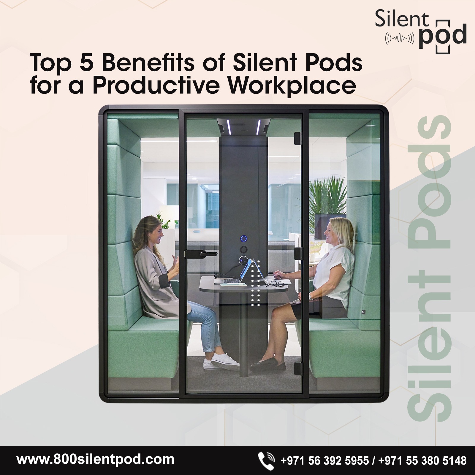 Boost workplace productivity with Silent Pods! Discover the top 5 benefits of soundproof pods from the best silent pod manufacturer in UAE.