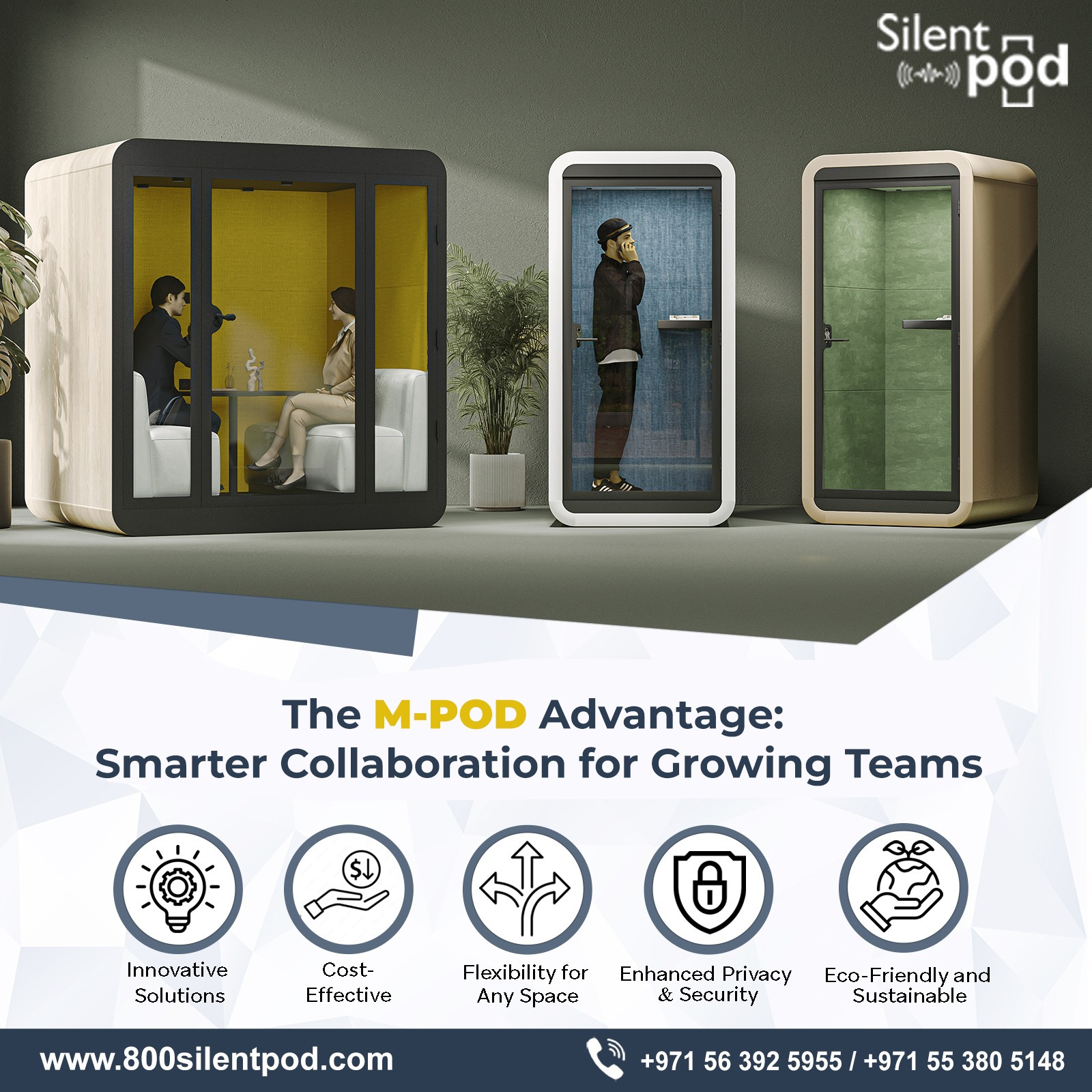 Boost teamwork with the M-POD your smart, soundproof space for seamless collaboration. Choose the best M-POD manufacturer and supplier in Dubai for modern offices.