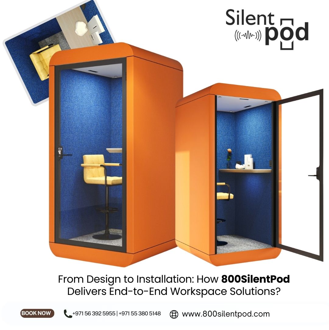 Discover how 800SilentPod delivers end-to-end workspace solutions as the best silent pod manufacturer and supplier in UAE—design, build & install S-Pods, D-Pods & M-Pods.