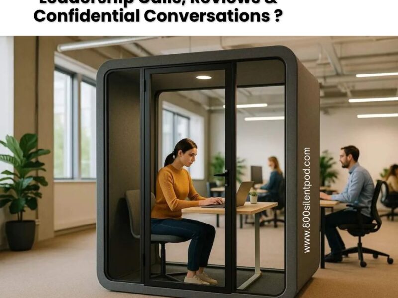 Soundproof M-Pods by 800SilentPod support leadership calls, HR reviews & confidential meetings with acoustic privacy for modern Dubai offices.