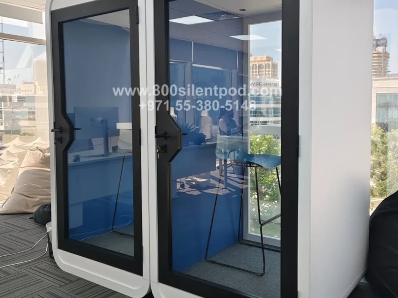 Recently installed Pods for a finance company in Dubai, creating quiet and private spaces for focused work and confidential conversations. Designed to reduce noise and improve productivity, these pods fit seamlessly into modern office environments.