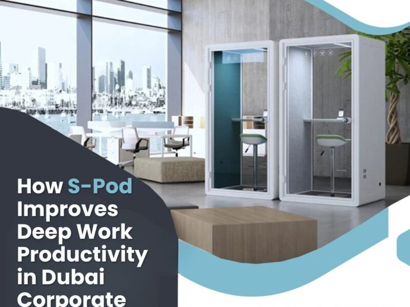 S-Pod improves deep work productivity in Dubai corporate offices by creating quiet, distraction-free spaces that support focus, privacy, and efficient work.