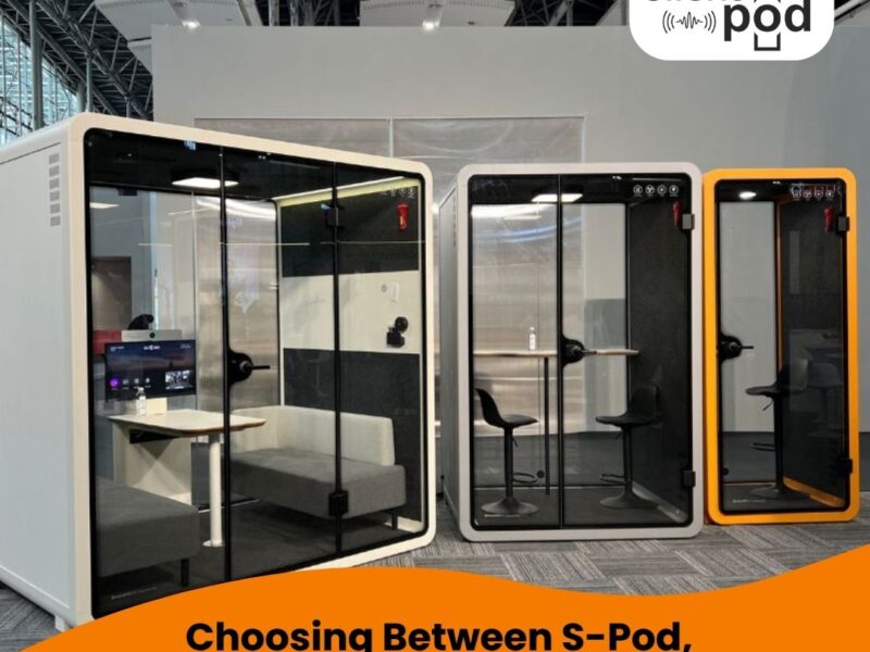 Find the best office pod for your workspace. Compare S Pod, D Pod, and M Pod from 800SilentPod, designed for privacy and productivity in Dubai offices.
