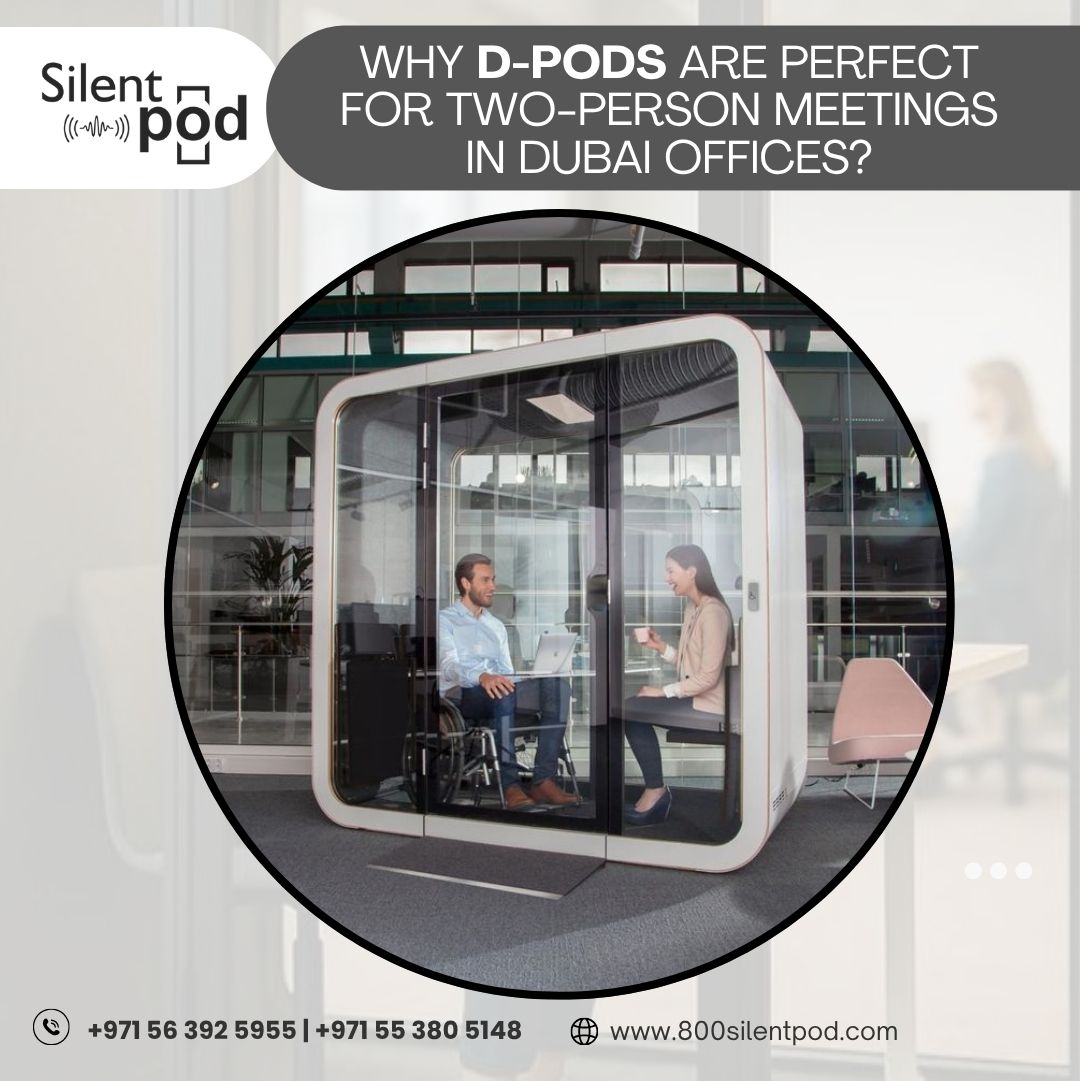 D Pod meeting pods in Dubai provide private, soundproof spaces for two person meetings. Upgrade offices with the best silent pod manufacturer and supplier in UAE.