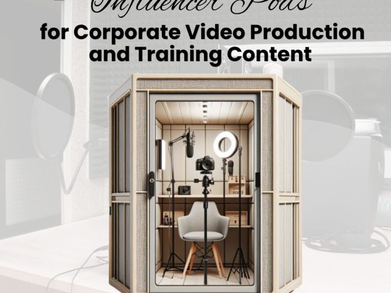Create professional training videos, podcasts, and corporate content with soundproof Influencer Pods in Dubai and UAE by 800SilentPod.
